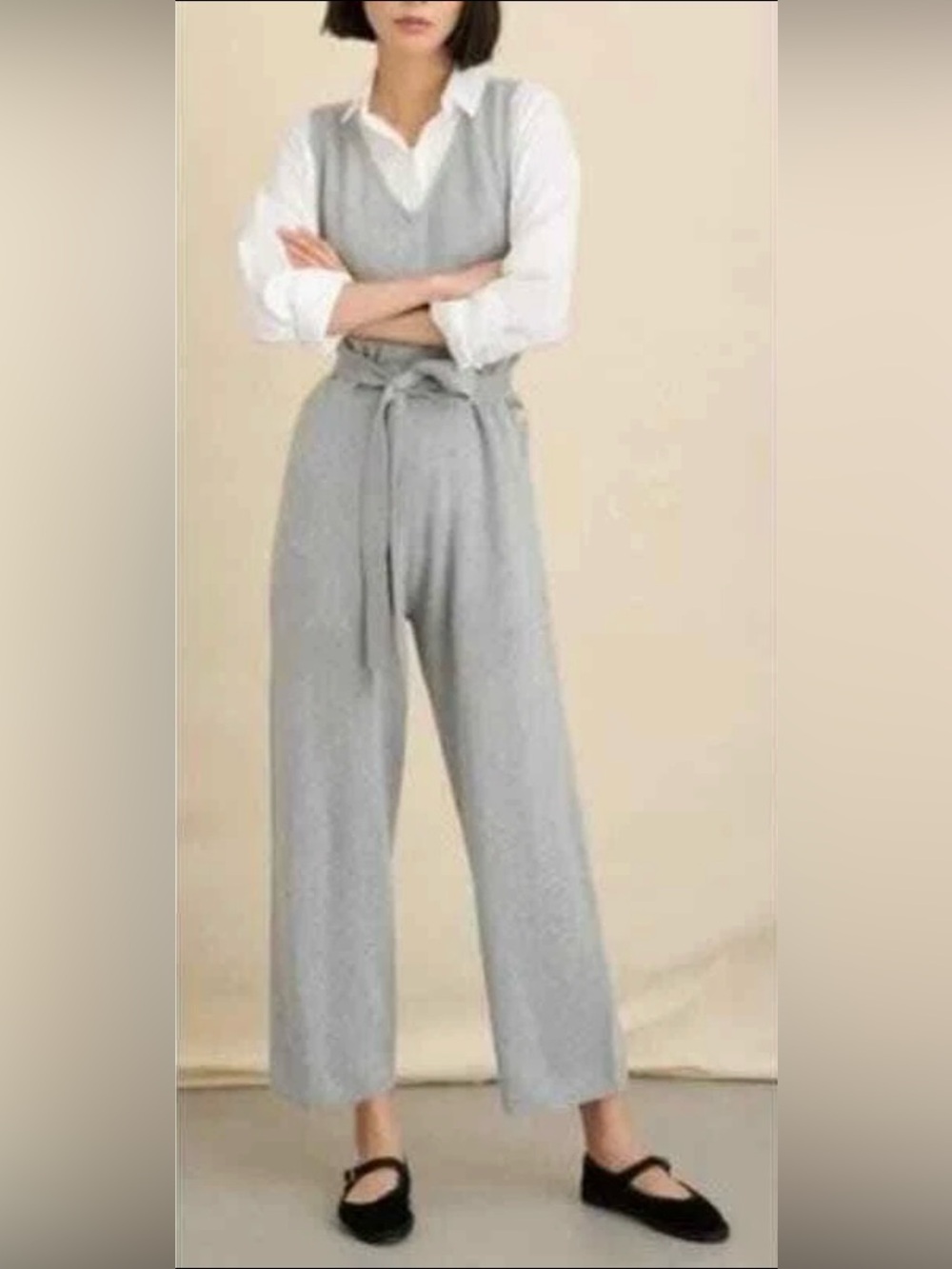 NWT Alex Mill Wool Cotton Blend Wide-Leg Minimalist Jumpsuit Sz. Medium